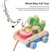 Beating Drum Baby Pull Toys, Premium Rubber Wood Toddler Toy Improve Coordination, Ideal Gift for Over 1 Year Old Boys Girls, Safe and Burr complimentary view 4