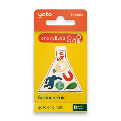 Yoto BrainBots Science Fair - 8 Kids Audiobook Cards for Use with Player & Mini All-in-1 Audio Player, Educational Screen-Free Listening with Fun Stories for Learning & Interactive Quizzes, Ages 6+