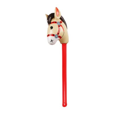 Wsymxuo Inflatable Stick Horse, Head Stick Balloon,Party Decoration, Hobby Horse Stick Toy,for Horse Themed Party, red