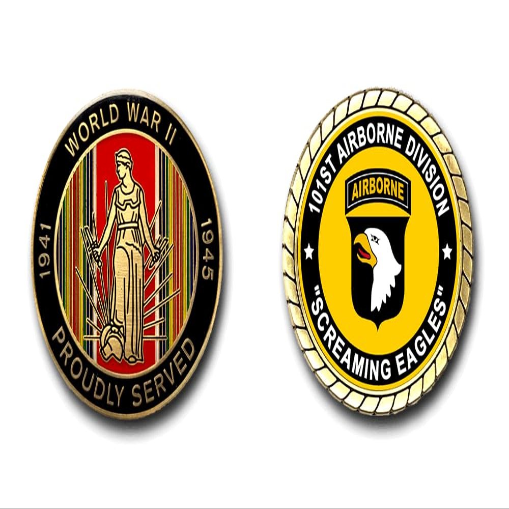 101st Airborne Division Screaming Eagles WWII Service Challenge Coin