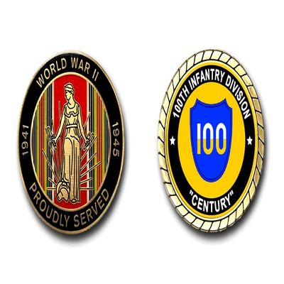100th Infantry Division Century WWII Service Challenge Coin