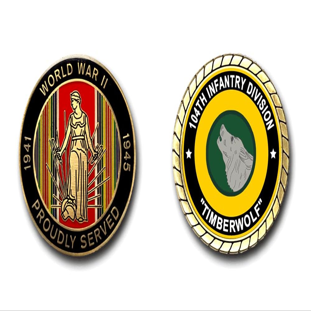 104th Infantry Division Timberwolf WWII Service Challenge Coin