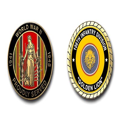 106th Infantry Division Golden Lion WWII Service Challenge Coin