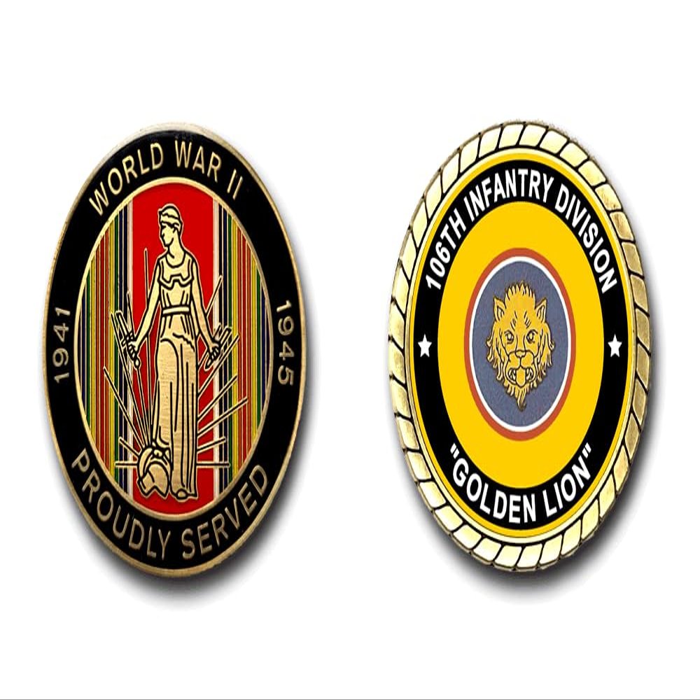 106th Infantry Division Golden Lion WWII Service Challenge Coin