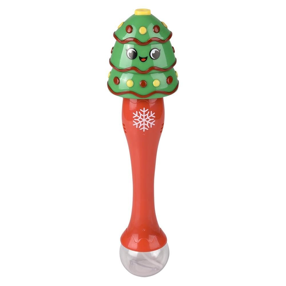 Rhode Island Novelty Light-Up Christmas Tree Bubble Wand 13.5"