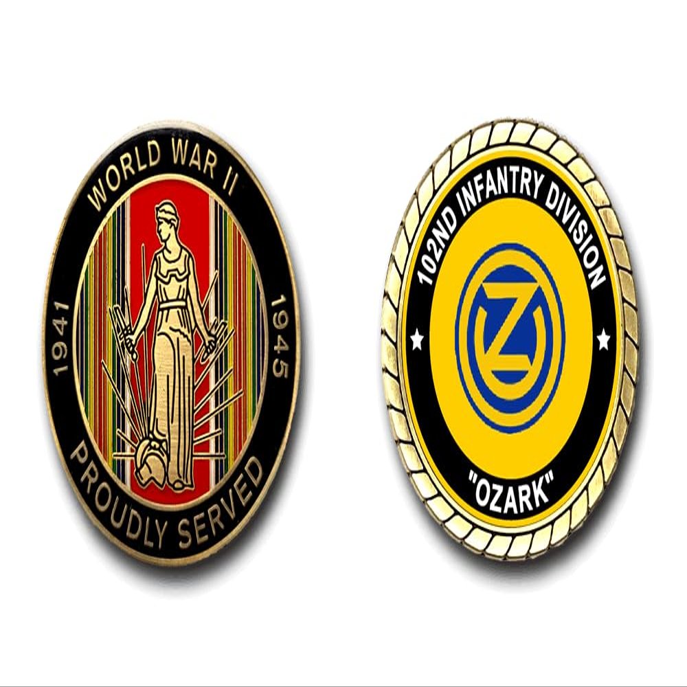 102nd Infantry Division Ozark WWII Service Challenge Coin