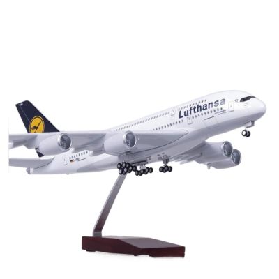 OQMAZO Die Cast Plane 1 160 for A380 Static Airplane Model W Light and Wheel Die Cast Scale Resin Plane Collection 50.5CM Finished Metal Airplane