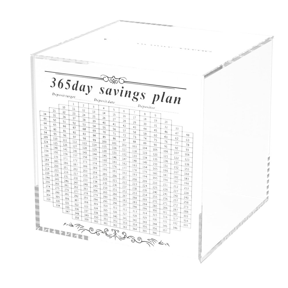 Abizarch Acrylic Piggy Bank Money Bank for Adults Must Break to Open Transparent Money Saving Box Enduring Money Bank Study Money Box Simply Clear Money Saving Box for Adults Kids Cash Saving ZHAZHAMO