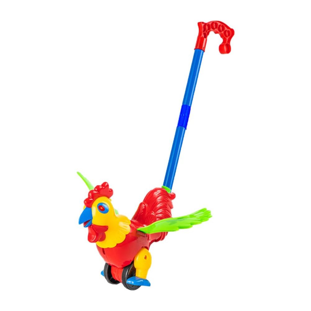 Garneck Rooster Walker Toy Stroller Toys for Boys and Girls Learning Cart Detachable Handle Push Cart for Toddlers Safe Random Color