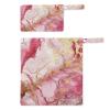 GzLeyigou 2 Set Pink Marble Texture Wet Dry Bags for Baby Cloth Diapers Reusable Storage Bag for Travel,Beach,Pool,Daycare,Stroller,Gym,Laundry,Dirty Clothes,Swimsuits & Wet Clothes, Wet Bag view 4