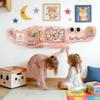 JOYMOR Crocodile Activity Wall Busy Board Panels, Wooden Sensory Wall w/ 11-in-1 Toddler Montessori Learning Activity Center, Ideal Educational Gift for Boys and Girls, Pink view 1