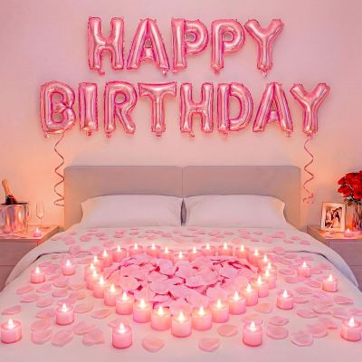 Charnoel Pink Happy Birthday Balloons Decorations for Women Men Party Decor