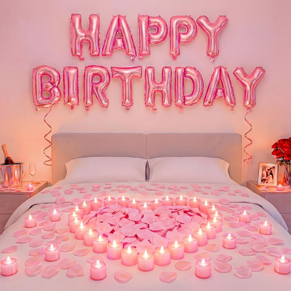 Charnoel Pink Happy Birthday Balloons Decorations for Women Men Party Decor