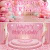 Charnoel Pink Happy Birthday Balloons Decorations for Women Men Party Decor view 3