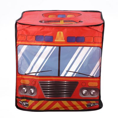 Children Tent, Popup Foldable Playhouse with Antimosquito, Quick Assembly for Indoor and Outdoor Play, Breathable Cloth, Green (Fire Truck)