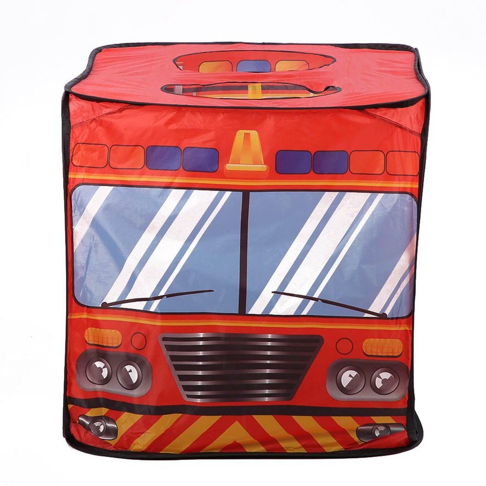 Children Tent, Popup Foldable Playhouse with Antimosquito, Quick Assembly for Indoor and Outdoor Play, Breathable Cloth, Green (Fire Truck)