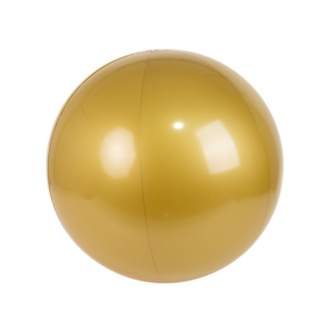 2 Gold 20" Round Vinyl Balls XL Inflatable Beach Balloons Spheres for Pool Party Events Receptions Home Dining Backyard Patio Decorations