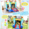 AKEYDIY Inflatable Bounce House,Kids Bouncy Castle for 2~10, 8.9 ft L x 5.9 ft W x 6.9 ft H Indoor/Outdoor Bouncy House with 470W Blower,Pastel Bouncer Slide with Safety Net,Basketball Rim&Fun Toys view 4