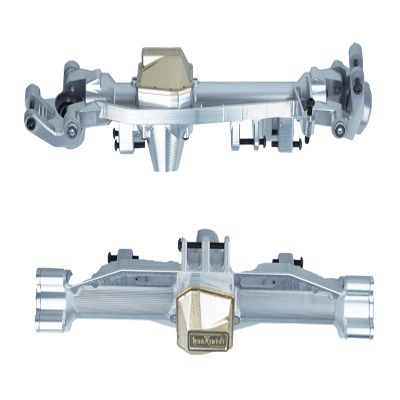 BeaxTurbo Racing Upgrade Parts CNC Aluminum 7075# &Brass Front & Rear Axle Housing for Axial SCX6 Honcho 1/6 (Silver)