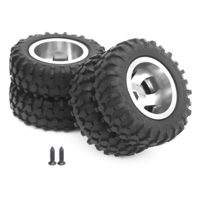 2pcs RC Twin Rear Tires with Aluminum Alloy Hub and Rubber Material for 1 10 D12 55mm Diameter Remote Control Wheels (Silver s)