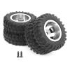 2pcs RC Twin Rear Tires with Aluminum Alloy Hub and Rubber Material for 1 10 D12 55mm Diameter Remote Control Wheels (Silver s) view 1