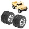2pcs RC Twin Rear Tires with Aluminum Alloy Hub and Rubber Material for 1 10 D12 55mm Diameter Remote Control Wheels (Silver s) view 2