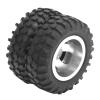 2pcs RC Twin Rear Tires with Aluminum Alloy Hub and Rubber Material for 1 10 D12 55mm Diameter Remote Control Wheels (Silver s) view 4
