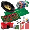 NYUUNYCOOR 5 in 1 Casino Game Complete Set: 250 Pro Poker Chips+Silent Card Shuffler, Blackjack+Roulette Wheel+Craps+Texas Holdem+Poker Kit,Table Game Mat+Playing Card+Dice+Casino Accessory view 1