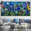 Blue Paint by Numbers for Adults, Flower Paint by Number Acrylic with 3 Brushes, DIY Painting by Numbers for Kits, DIY Canvas Oil Painting Kit for Home Wall Decor Gift (Without Frame) 20x60cm V-213 view 1