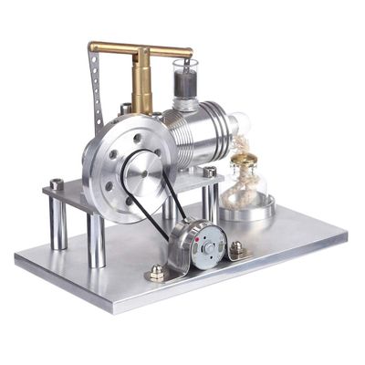 PLAYBUDDY Engine Model Kit, Balance Beam Style Hot Air Stirling Engine External Combustion Engine Model with LED Lamp Power Generation, Educational Physics Experiment STEM Toys