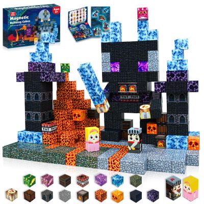 Goody King Magnetic Building Blocks|300PCS Magnetic Building Cube Game, Constructions Toys for Boys & Girls Age 3-4,5-8 9 10,STEM Montessori Stacking Toy, Sensory Tiles Building Birthday for Toddlers