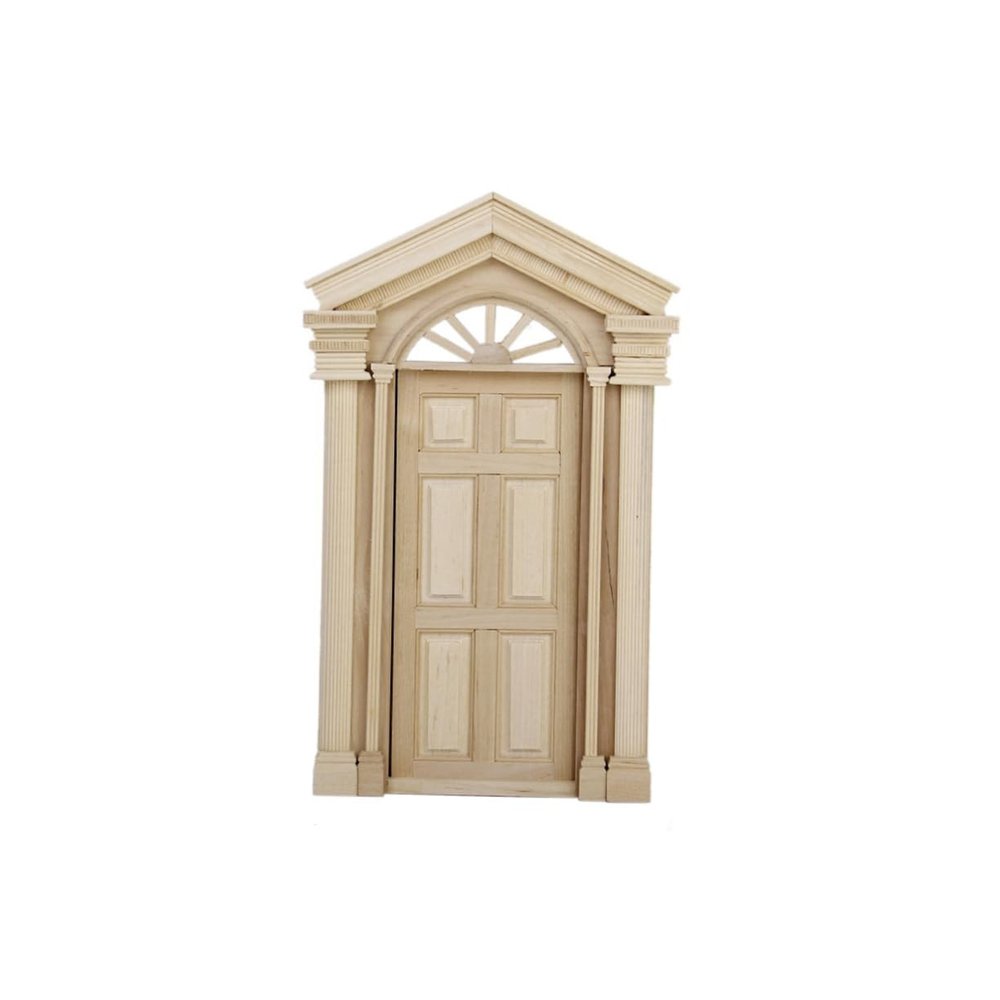 1:12 Scale Miniature House Door Mini Wooden Door with for 1/12 Dollhouse Decorations