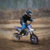 Honrane 50cc Dirt Bike for Kids, 2-Stroke Gas Power Motocross Bike, Off Road Mini Dirt Bike, Cool Appearance Kids Dirt Bike, Gas Motorcycle, Gas Dirt Bike with Front Rear Disc Brakes Low Noise Blue view 3