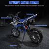 Honrane 50cc Dirt Bike for Kids, 2-Stroke Gas Power Motocross Bike, Off Road Mini Dirt Bike, Cool Appearance Kids Dirt Bike, Gas Motorcycle, Gas Dirt Bike with Front Rear Disc Brakes Low Noise Blue view 4