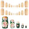 LOPYXBR 5 Sets Blank Russian Nesting Dolls Wooden Nesting Dolls Unpainted Matryoshka Doll for DIY Crafts, Birthday, Christmas(5 Size,25 PCS in Total) view 1