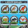 Zippytots Dinosaur Toys for Kids 3-5 Dino Park World Play Set, 6 Dinosaur Figures with Toy Car, Trees and Accessories, Dino Toy for Kids Boys Girls 5-8 view 3