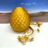 3D Printed Axolotl Dragon with Dragon Egg, Articulated White and Pink Axolotl Dragon 8.25" Axolotl Dragon Fidget ADHD Autism Toy D041-GE view 2