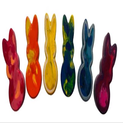 2 Bunny Shaped Crayons, Rainbow Colors, Set of 2 MYSTERY Crayons