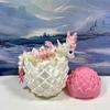3D Printed Baby Dragon with Dragon Egg, Articulated 6" White and Pink Cherry Blossom Baby Dragon, Fidget ADHD Autism Toy BD004WP-WPE view 4