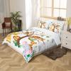jejeloiu Cute Animals Bedding Set Toddler Size Kids Elephant Giraffe Monkey Lion Comforter Cover Set for Boys Girls Teens Kawaii Zoo Duvet Cover, 1x Duvet Cover+1x Pillow Sham view 2