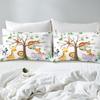 jejeloiu Cute Animals Bedding Set Toddler Size Kids Elephant Giraffe Monkey Lion Comforter Cover Set for Boys Girls Teens Kawaii Zoo Duvet Cover, 1x Duvet Cover+1x Pillow Sham view 4