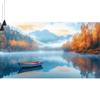 Boat Paint by Numbers for Adults, Lake Paint by Number Acrylic with 3 Brushes, DIY Painting by Numbers for Kits, DIY Canvas Oil Painting Kit for Home Wall Decor Gift (Without Frame) 20x60cm V-381 view 2
