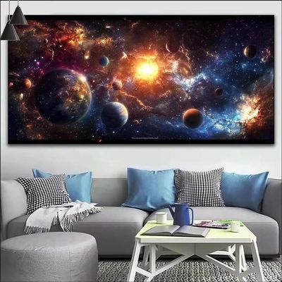 Abstract Paint by Numbers for Adults, Planet Paint by Number Acrylic with 3 Brushes, DIY Painting by Numbers for Kits, DIY Canvas Oil Painting Kit for Home Wall Decor Gift (NO Frame 30x90cm V-341