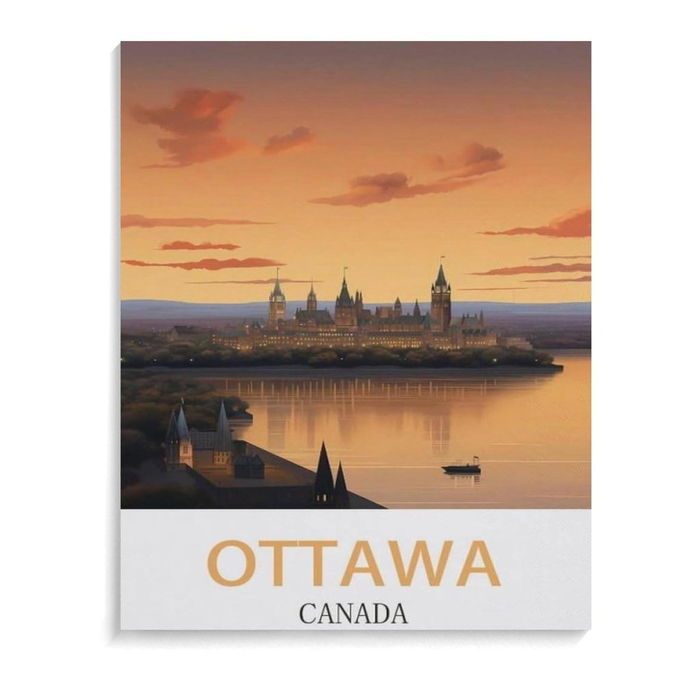 1000PcsVintage Travel Poster Ottawa CanadaJigsaw Adult Decompression Game Puzzle Students Toy for Children Christmas Birthday Gifts50x70cm-J7