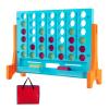 KOTEK 1.6 FT Tall Giant 4 in A Row, Jumbo 4-to-Score Game with Carrying Bag & 42 Coins, Quick Release Slider, Indoor Outdoor Family Board Game for Kids Adults, Freestanding/Wall-Mounted (Orange) view 1