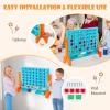 KOTEK 1.6 FT Tall Giant 4 in A Row, Jumbo 4-to-Score Game with Carrying Bag & 42 Coins, Quick Release Slider, Indoor Outdoor Family Board Game for Kids Adults, Freestanding/Wall-Mounted (Orange) view 2