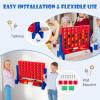 KOTEK 1.6 FT Tall Giant 4 in A Row, Jumbo 4-to-Score Game with Carrying Bag & 42 Coins, Quick Release Slider, Indoor Outdoor Family Board Game for Kids Adults, Freestanding/Wall-Mounted (Blue) view 2