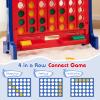 KOTEK 1.6 FT Tall Giant 4 in A Row, Jumbo 4-to-Score Game with Carrying Bag & 42 Coins, Quick Release Slider, Indoor Outdoor Family Board Game for Kids Adults, Freestanding/Wall-Mounted (Blue) view 3