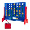 KOTEK 1.6 FT Tall Giant 4 in A Row, Jumbo 4-to-Score Game with Carrying Bag & 42 Coins, Quick Release Slider, Indoor Outdoor Family Board Game for Kids Adults, Freestanding/Wall-Mounted (Red) view 1