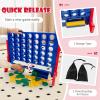 KOTEK 1.6 FT Tall Giant 4 in A Row, Jumbo 4-to-Score Game with Carrying Bag & 42 Coins, Quick Release Slider, Indoor Outdoor Family Board Game for Kids Adults, Freestanding/Wall-Mounted (Red) view 4